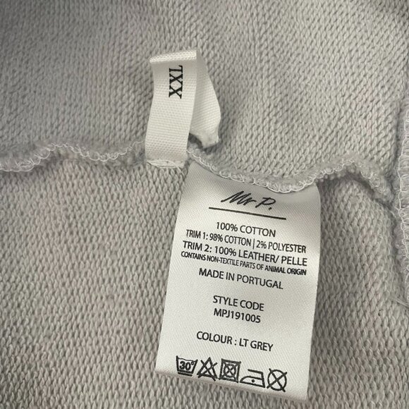 Mr Porter Designer NWOT Loopback Cotton-Jersey Half-Zip Sweatshirt Size XXL Gray - Picture 8 of 13